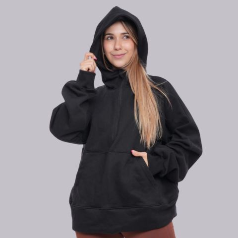 Polerón Oversize Capucha- Algodón