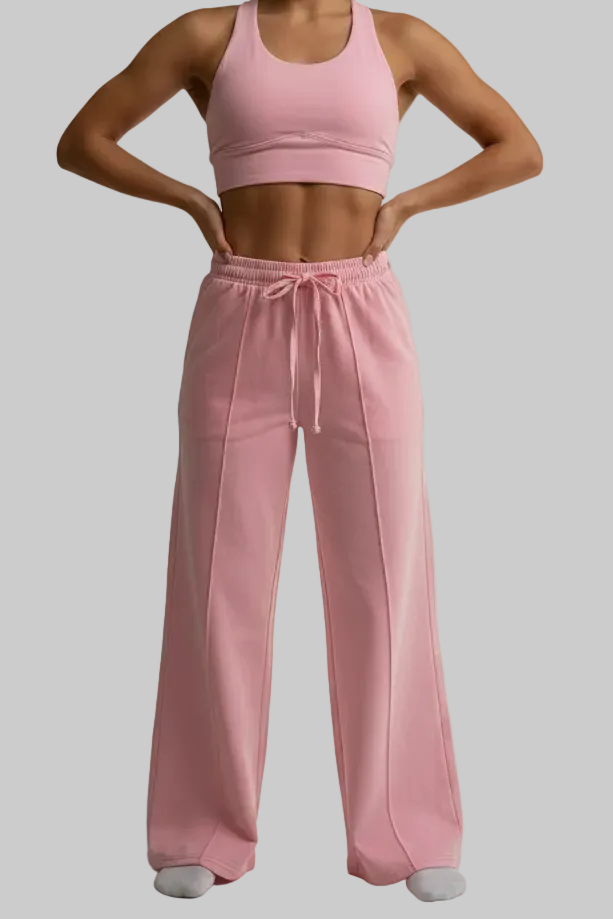 Gabriela conjunto rosa frontal palazzo con cuerda