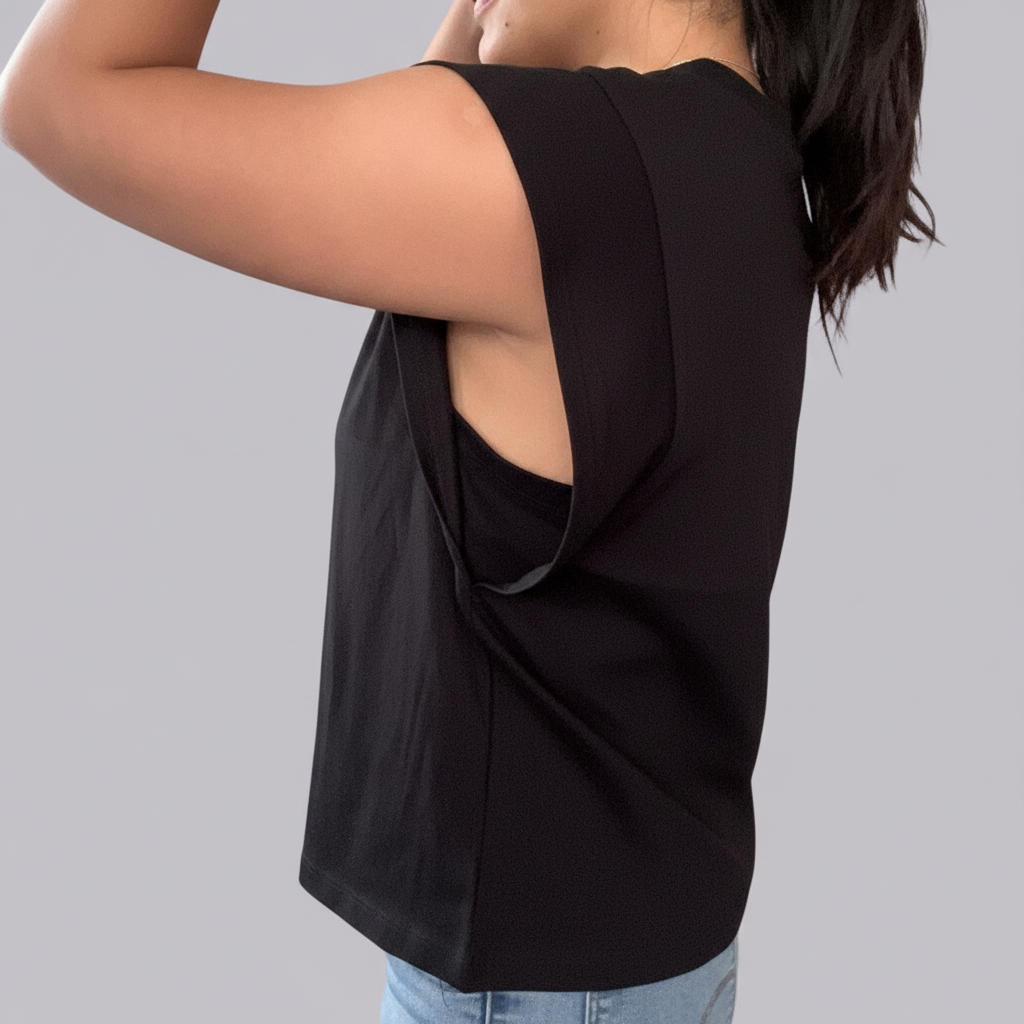 Polera Flutter Negro - Espalda