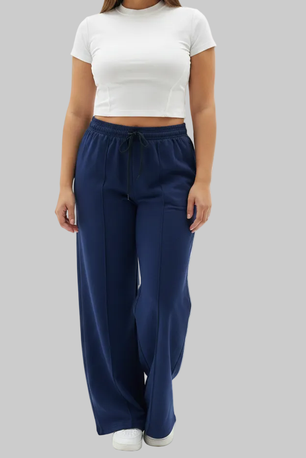 Lis palazzo navy + polera blanca frontal