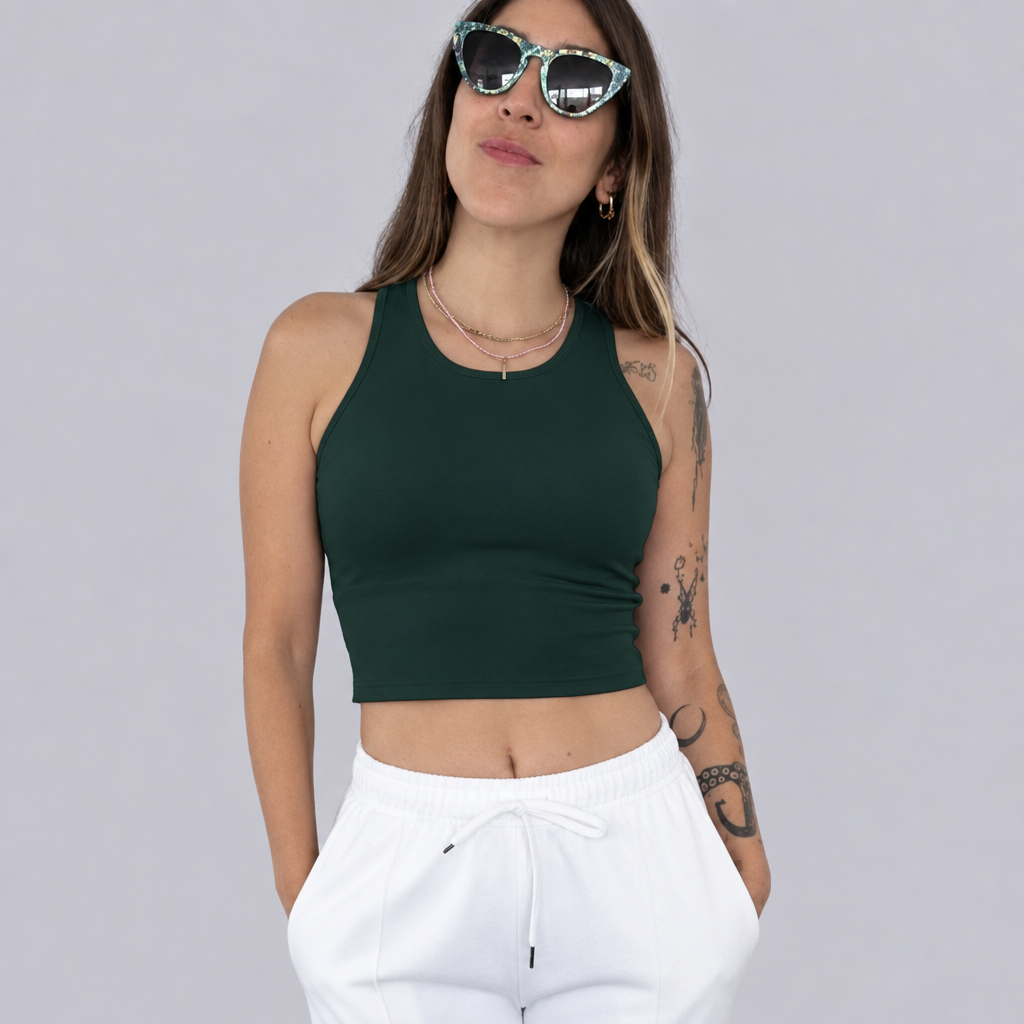 Peto Top verde botella con Lis