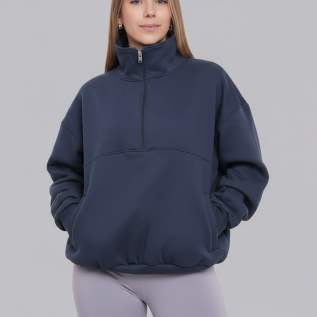 Polerón Oversize Algodón — Azul Marino